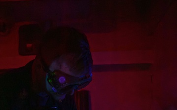 USS Gerald R. Ford (CVN 78) Sailor Conducts A Magnetic Particle Inspection