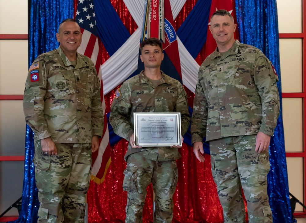 The 82nd Airborne Division recognized outstanding achievements within the Fayetteville community.
