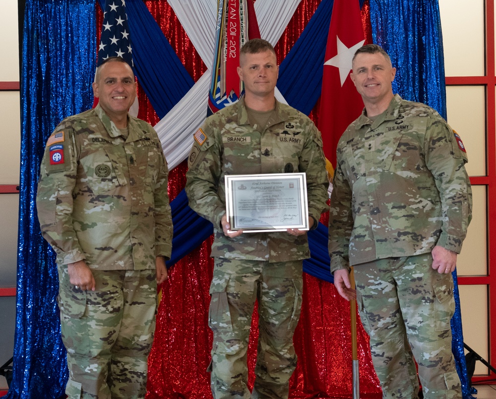 The 82nd Airborne Division recognized outstanding achievements within the Fayetteville community.