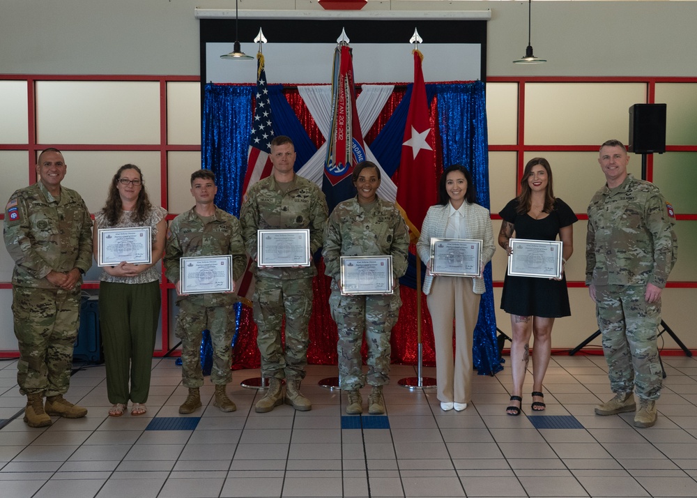 The 82nd Airborne Division recognized outstanding achievements within the Fayetteville community.
