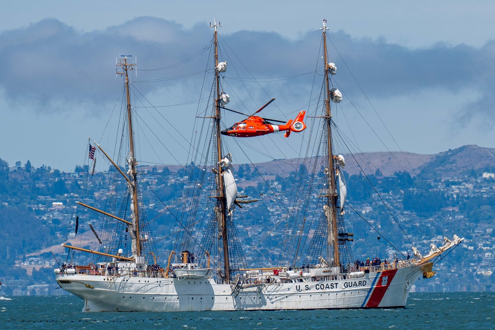 USCGC Eagle sails into San Francisco, California