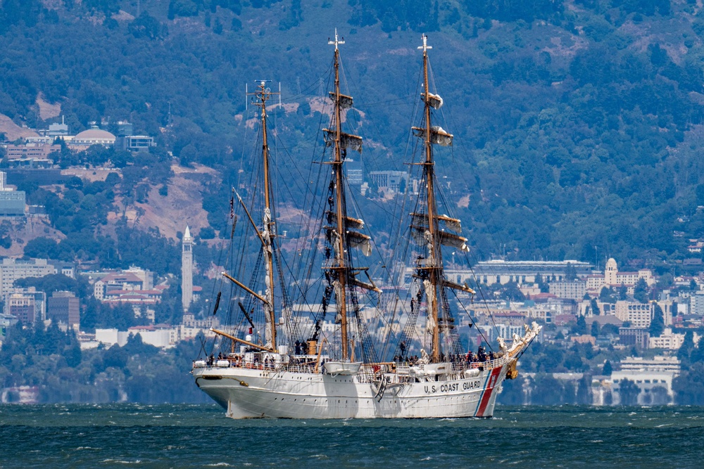 USCGC Eagle sails into San Francisco, California
