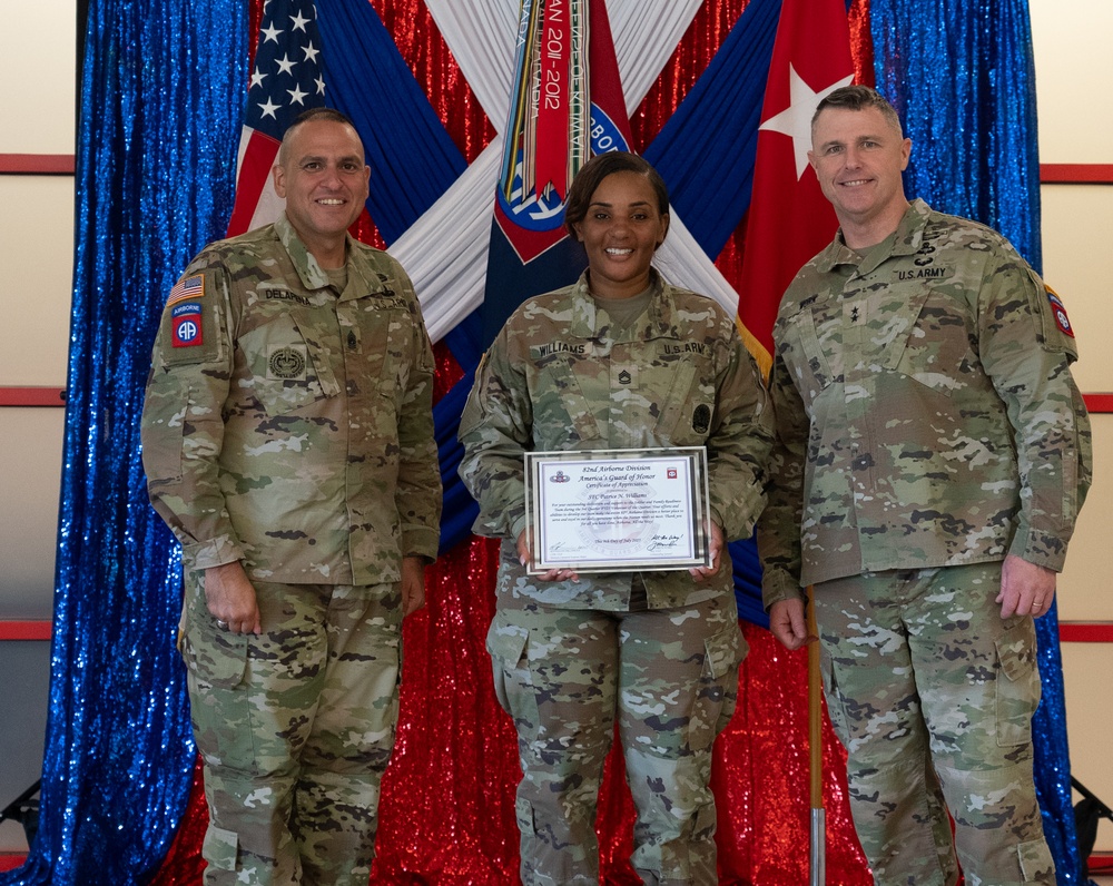 The 82nd Airborne Division recognized outstanding achievements within the Fayetteville community.
