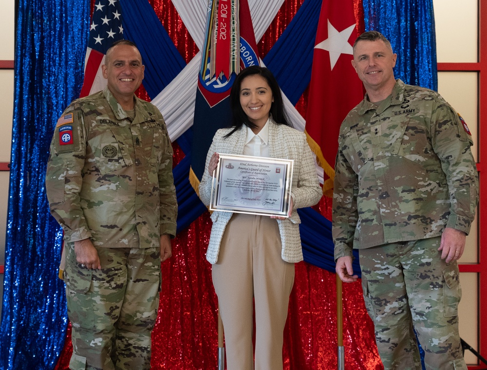 The 82nd Airborne Division recognized outstanding achievements within the Fayetteville community.