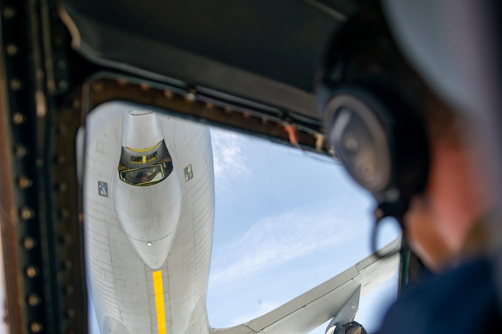 C-5M Super Galaxy conducts aerial refueling