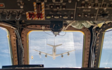 C-5M Super Galaxy conducts aerial refueling