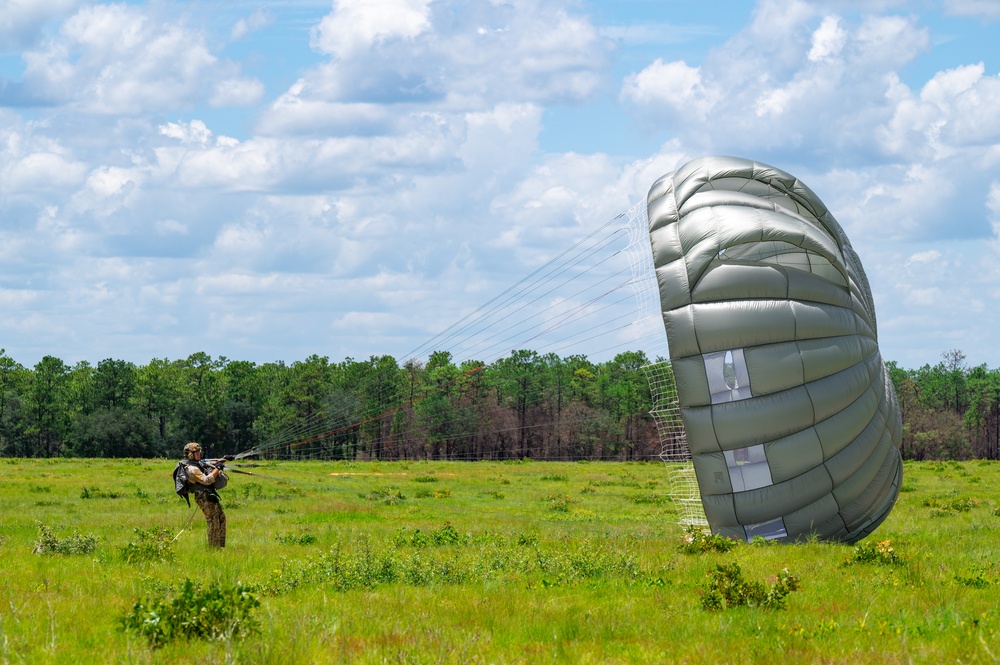 MC-130J supports Special Tactics static line currency training
