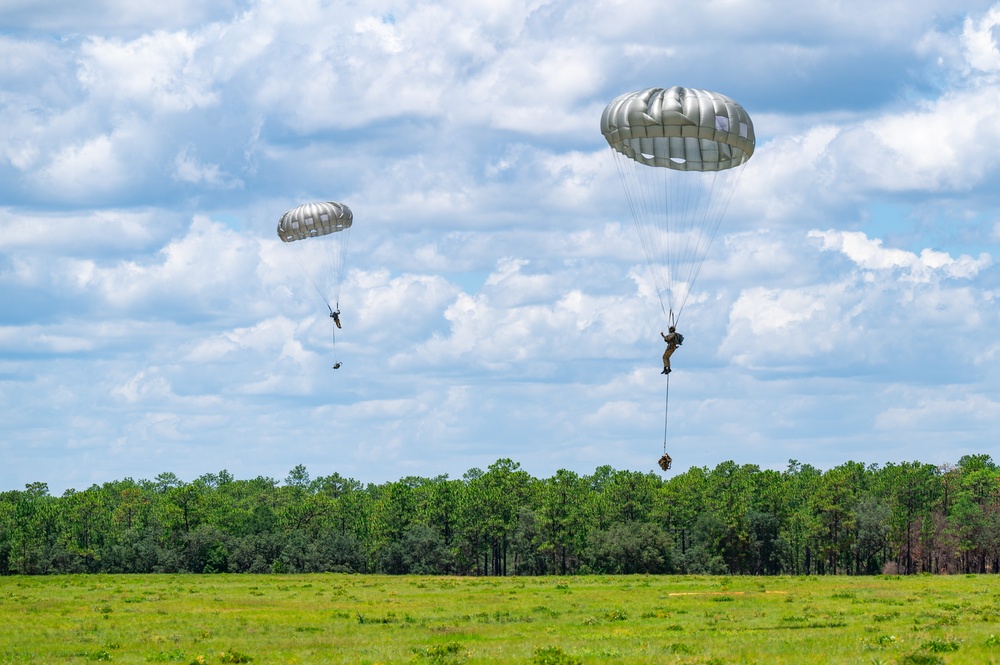 MC-130J supports Special Tactics static line currency training
