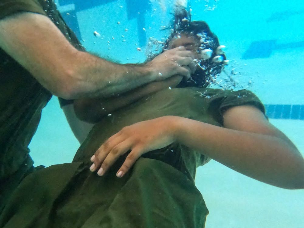 U.S. Marines at School of Infantry – East get baptized