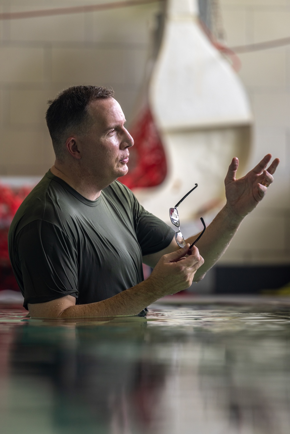 U.S. Marines at School of Infantry – East get baptized