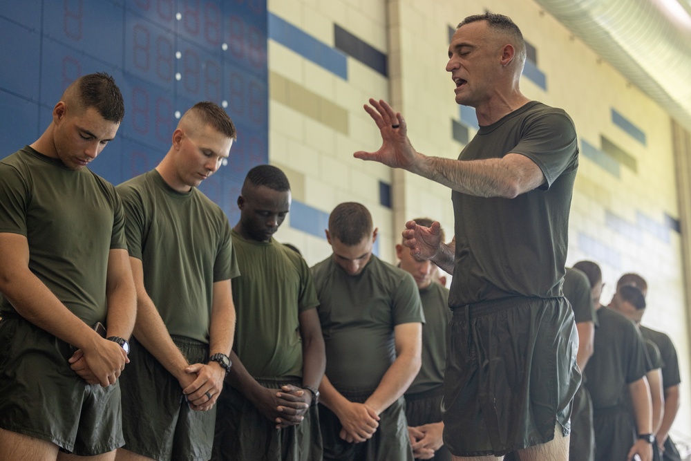 U.S. Marines at School of Infantry – East get baptized