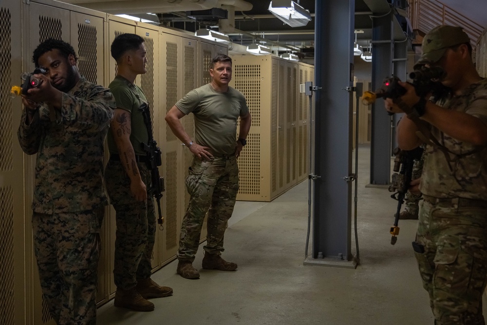 U.S. service members conduct close-quarters battle training
