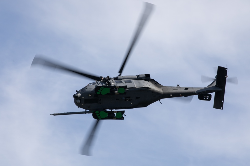 Alaska Air National Guardsmen showcase rescue demonstration during multi-agency hoist symposium
