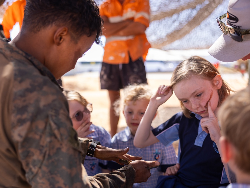 U.S. Marines with 2nd Bn., 1st Marines participate in family day event