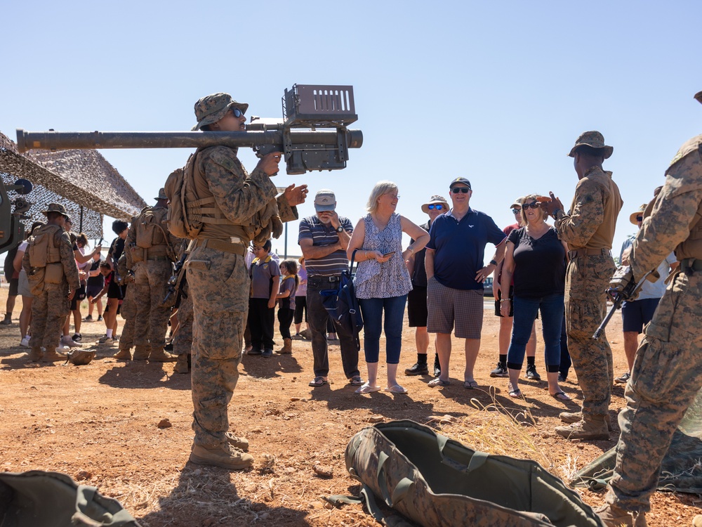U.S. Marines with 2nd Bn., 1st Marines participate in family day event
