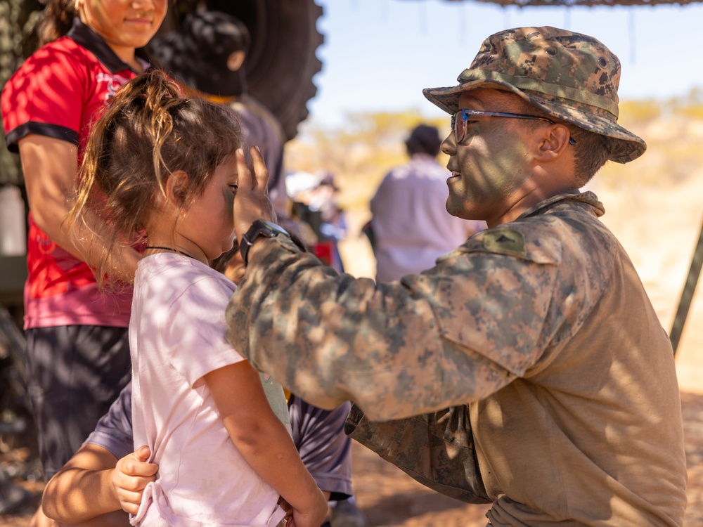 U.S. Marines with 2nd Bn., 1st Marines participate in family day event