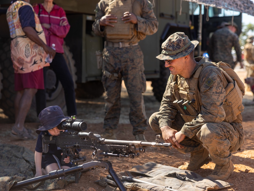U.S. Marines with 2nd Bn., 1st Marines participate in family day event
