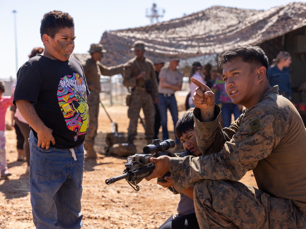 U.S. Marines with 2nd Bn., 1st Marines participate in family day event