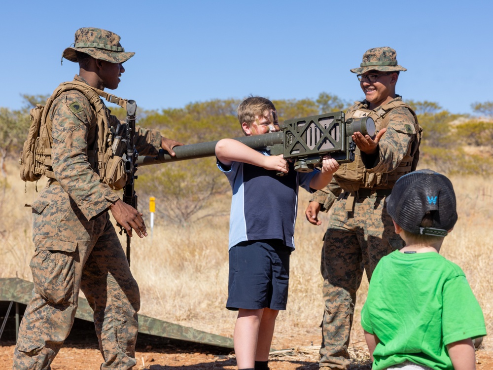 U.S. Marines with 2nd Bn., 1st Marines participate in family day event