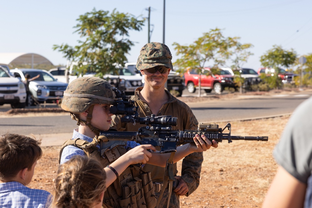 U.S. Marines with 2nd Bn., 1st Marines participate in family day event
