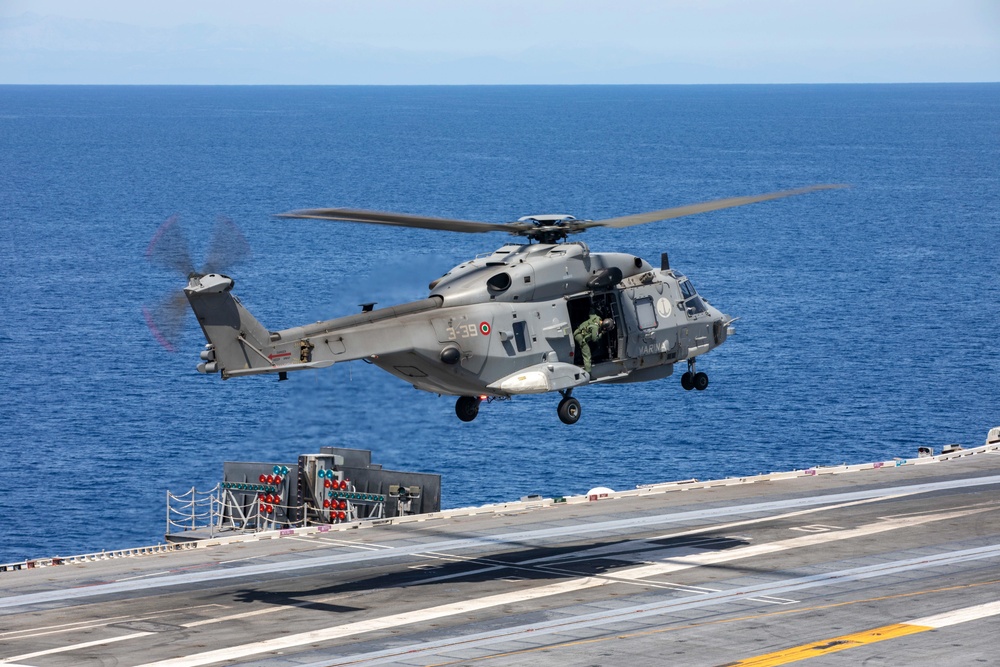 ITS Spartaco Schergat (F 598) Commanding Officer Visits USS Gerald R. Ford (CVN 78)