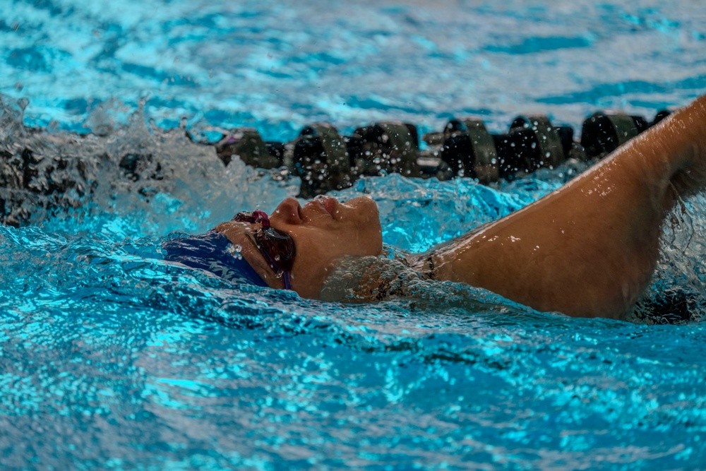 Team Air Force compete in swimming finals at 2025 Warrior Games