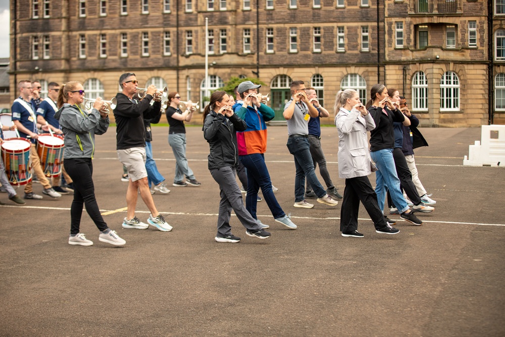 Fife and Drum Corps rehearsal at Redford Barracks, Scotland
