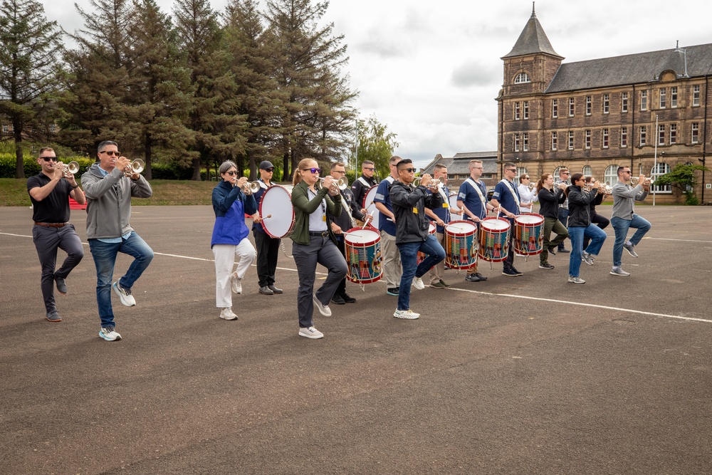 Fife and Drum Corps rehearsal at Redford Barracks, Scotland