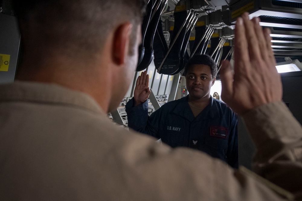 USS Sterett conducts operations in the Indian Ocean as part of the Carl Vinson Carrier Strike Group