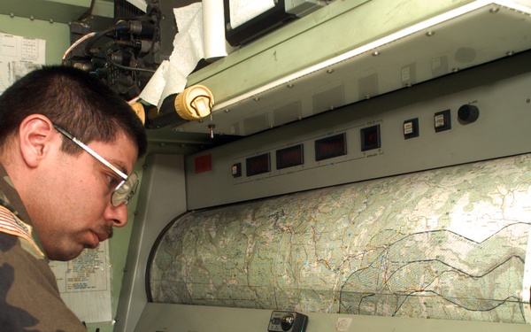 Sgt. Daniel Ledesman works on a AN/TPQ-36 Fire Finder Radar System.