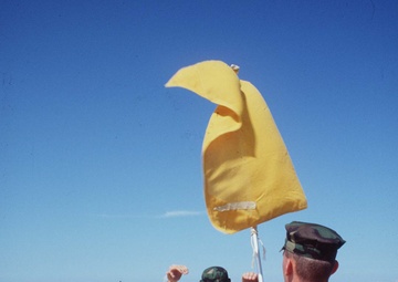 U.S. Navy Beach Masters direct a landing craft at Narathiwat, Thailand.
