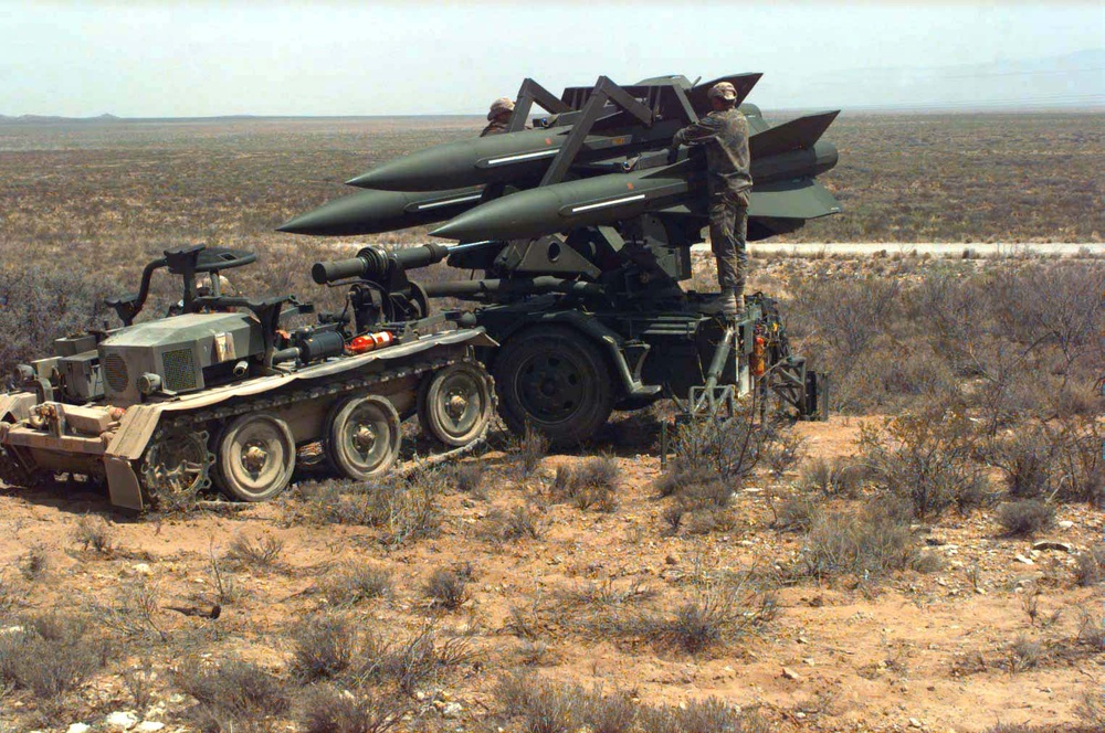 German soldiers prepare to move a Hawk missile unit.