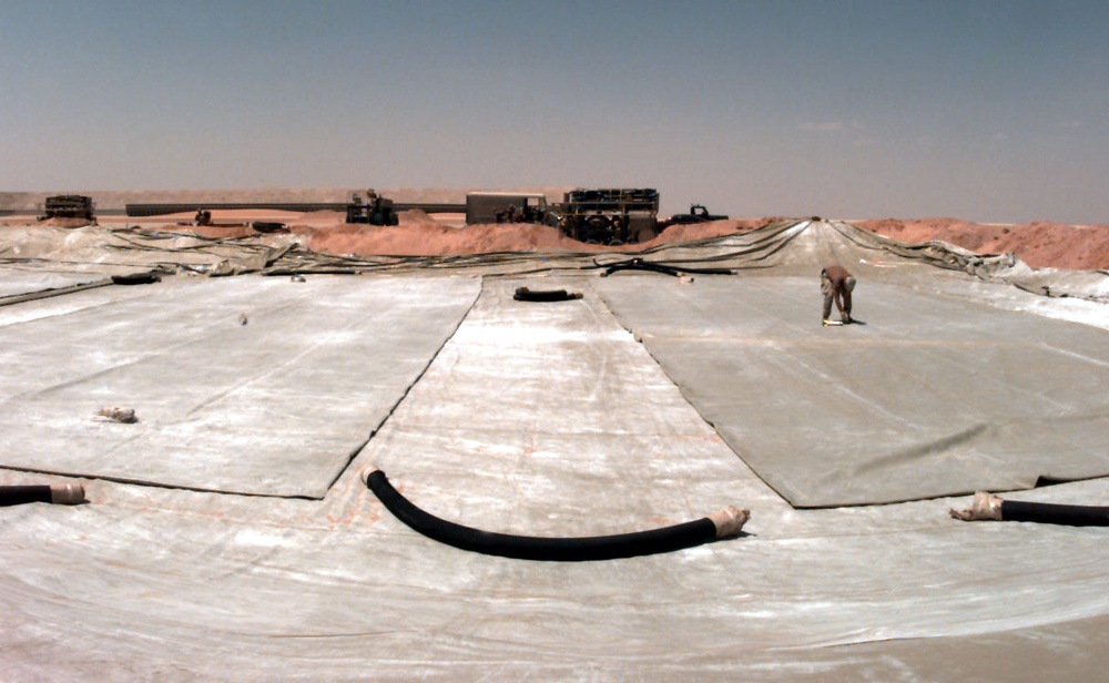 Fuel storage facility takes shape at Prince Sultan Air Base at Al Kharj, Saudi Arabia.
