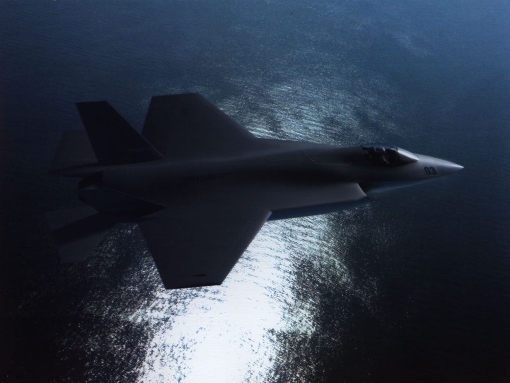 Artist's conception of the U.S. Marine Corps version of the Joint Strike Fighter to be built by Lockheed Martin.