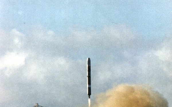 Clementine is launched aboard a Titan II missile on Jan. 25, 1994.