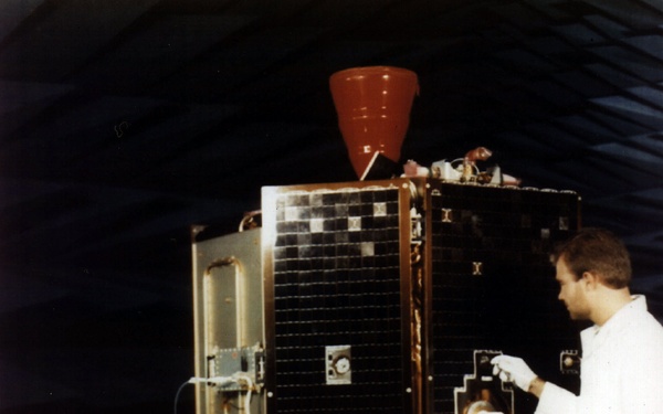 Clementine satellite undergoes final checks in 1993.