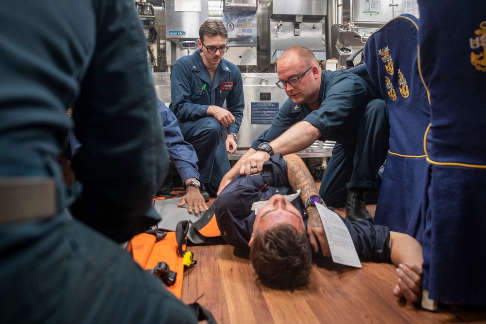USS Sterett conducts operations in the Indian Ocean as part of the Carl Vinson Carrier Strike Group