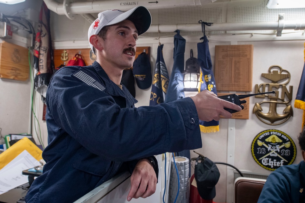 USS Sterett conducts operations in the Indian Ocean as part of the Carl Vinson Carrier Strike Group