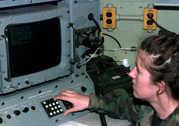 Senior Airman Dyer provides operator assistance for Exercise Roving Sands.