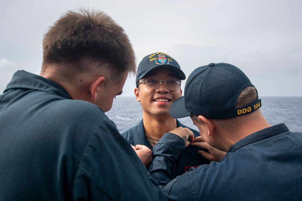 USS Sterett conducts operations in the Indian Ocean as part of the Carl Vinson Carrier Strike Group