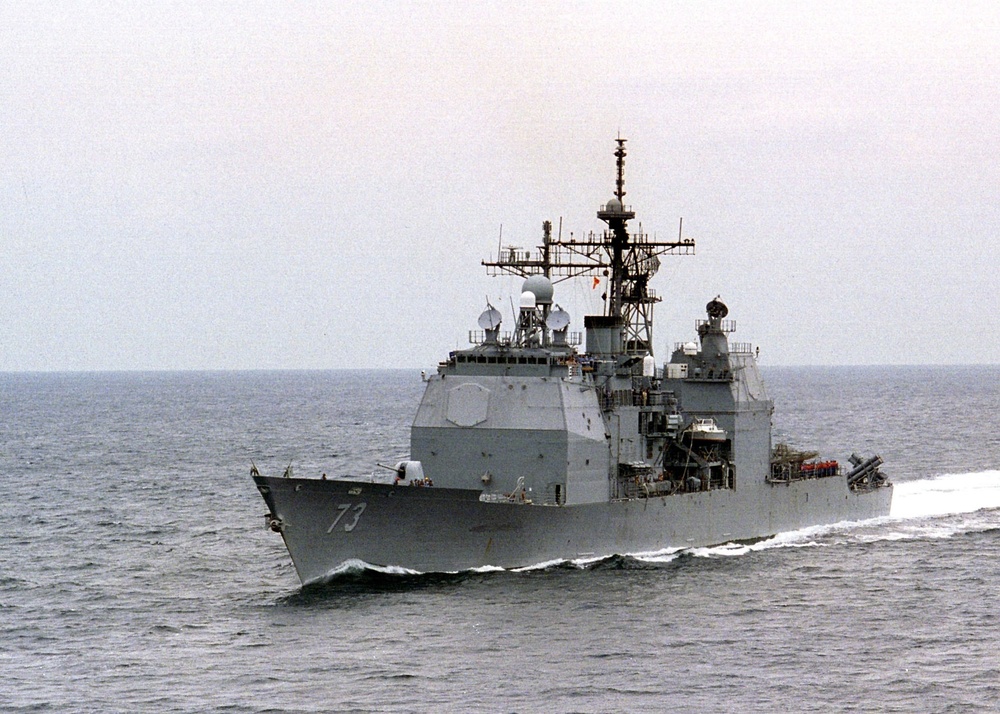 The USS Port Royal (CG 73) steams in the Persian Gulf.