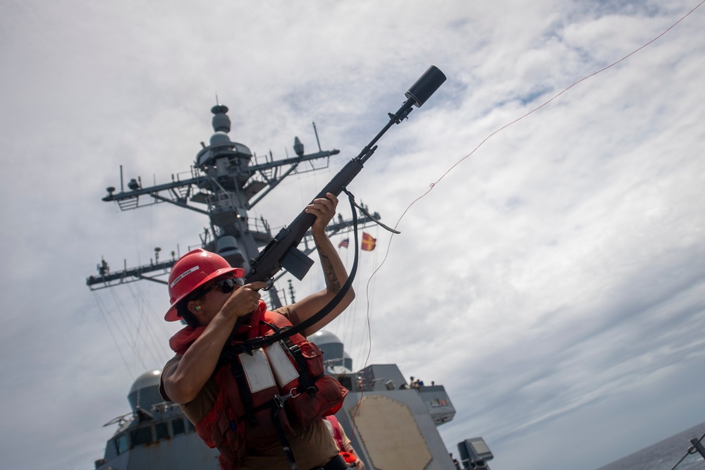 USS Sterett conducts operations in the Indian Ocean as part of the Carl Vinson Carrier Strike Group