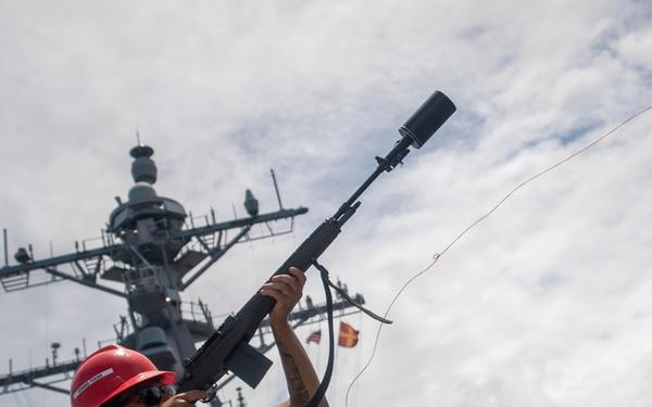 USS Sterett conducts operations in the Indian Ocean as part of the Carl Vinson Carrier Strike Group