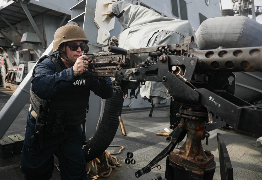 USS Milius (DDG 69) Conducts Crew-Served Weapons Shoot