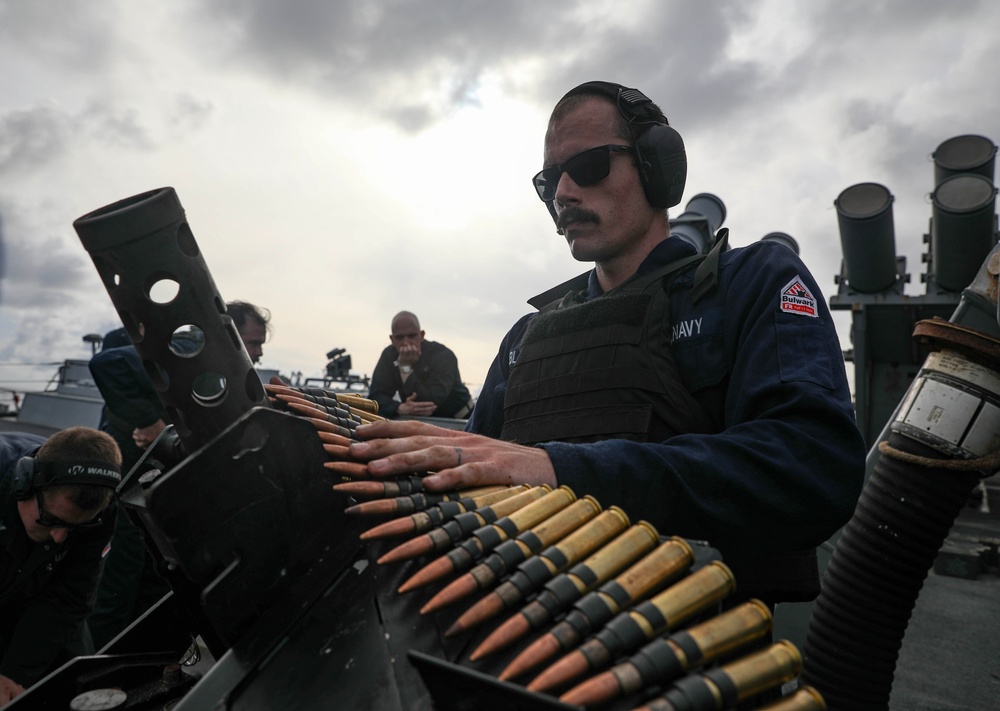USS Milius (DDG 69) Conducts Crew-Served Weapons Shoot