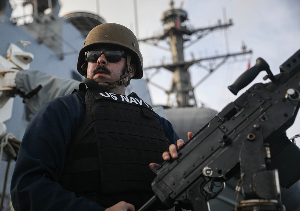 USS Milius (DDG 69) Conducts Crew-Served Weapons Shoot