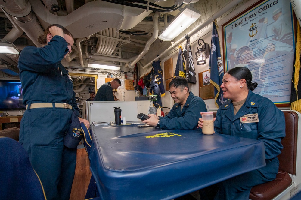 USS Sterett conducts operations in the South China Sea as part of the Carl Vinson Carrier Strike Group