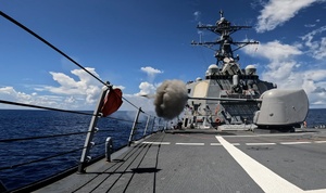 USS Ross CIWS firing