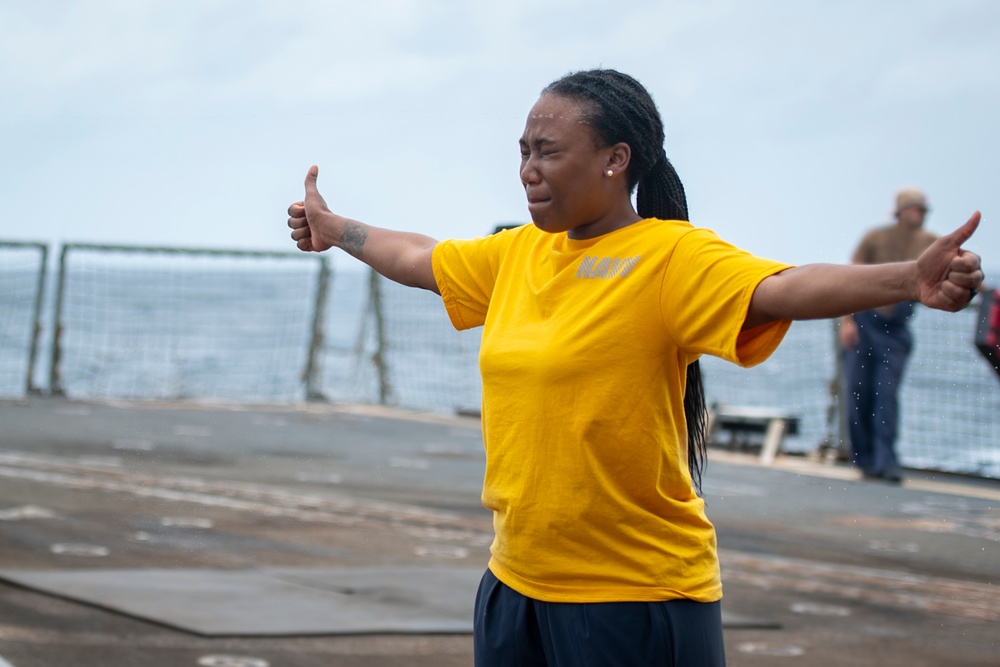 USS Sterett conducts operations in the Sulu Sea as part of the Carl Vinson Carrier Strike Group