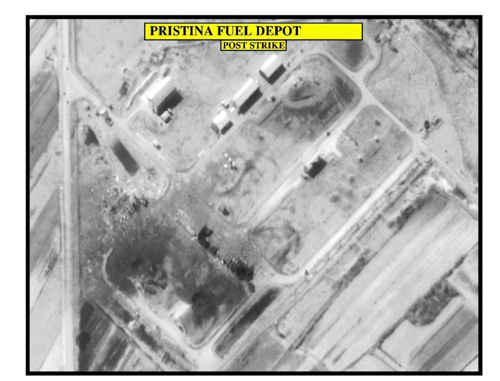 Post-Strike photograph of Pristina Fuel Depot.